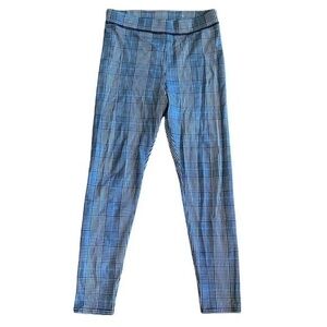 American Eagle Plaid Leggings medium, blue/brown